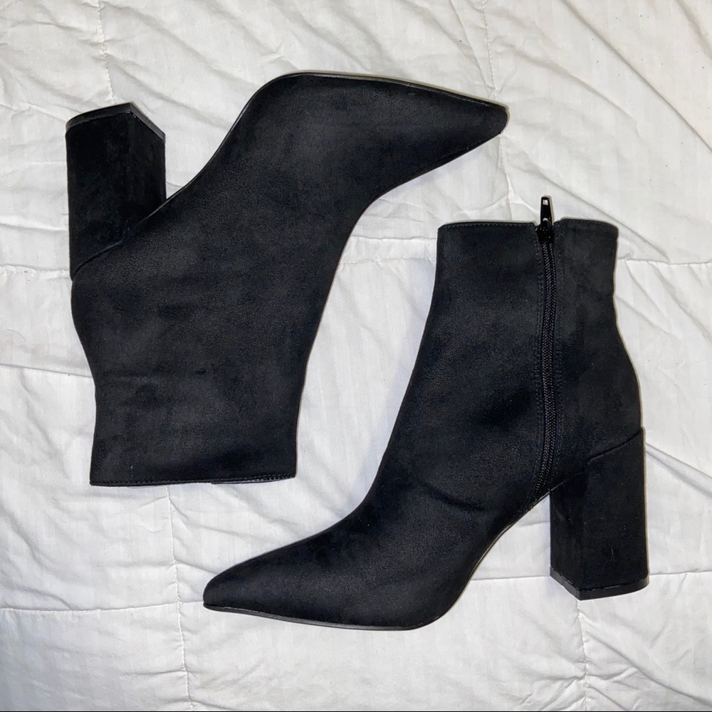Black Suede Booties Fashion Nova